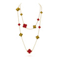 [Clover Jewelry]CLOVER 16 MOTIF KARNEOL TIGERAUGE ROSÉGOLD HALSKETTE