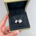 [Clover Jewelry]PERLEE DOUBLE PENDANT SILBER DIAMANTEN HALSKETTE