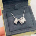 [Clover Jewelry]PERLEE DOUBLE PENDANT SILBER DIAMANTEN HALSKETTE