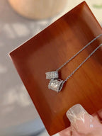 [Clover Jewelry]PERLEE DOUBLE PENDANT SILBER DIAMANTEN HALSKETTE