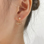[Clover Jewelry]MOVE UNO PINK GOLD DIAMOND EARRINGS