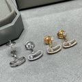 [Clover Jewelry]MOVE UNO PINK GOLD DIAMOND EARRINGS