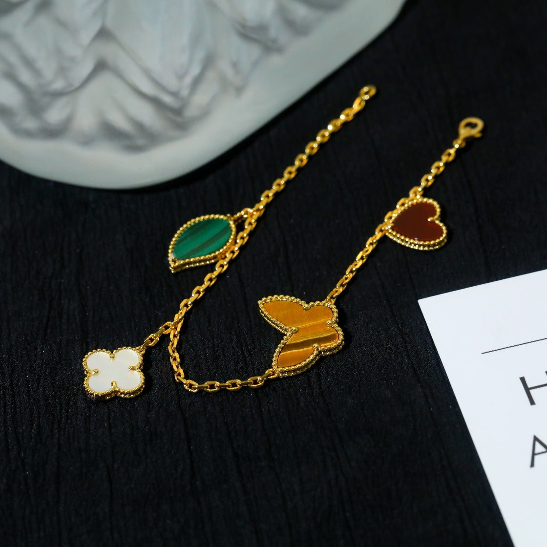 [Clover Jewelery]LUCKY SPRING 5 MOTIF GOLD BRACELET