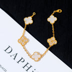 [Clover Jewelry]CLOVER BRACELET 5 MOTIF WHITE MOP DIAMOND