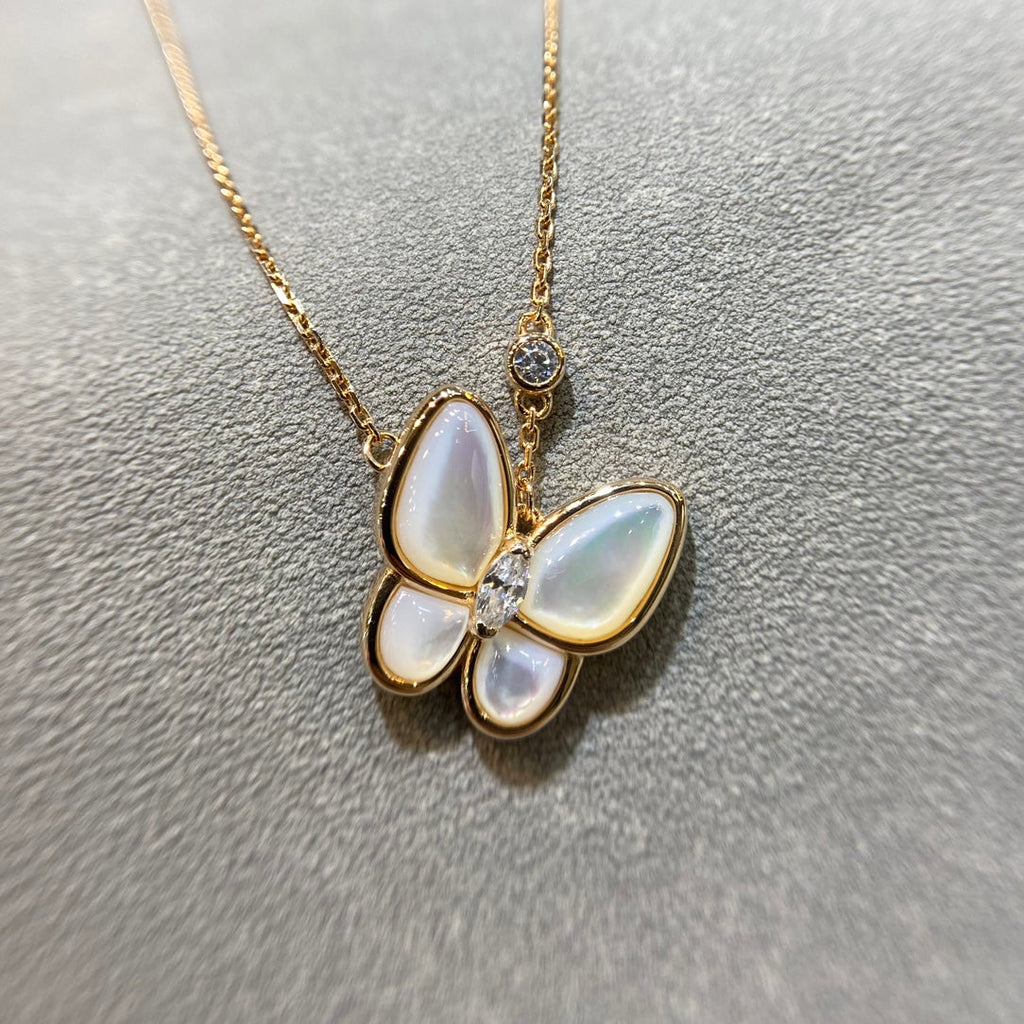 [Clover Jewelry]BUTTERFLY MOP DIAMOND NECKLACE