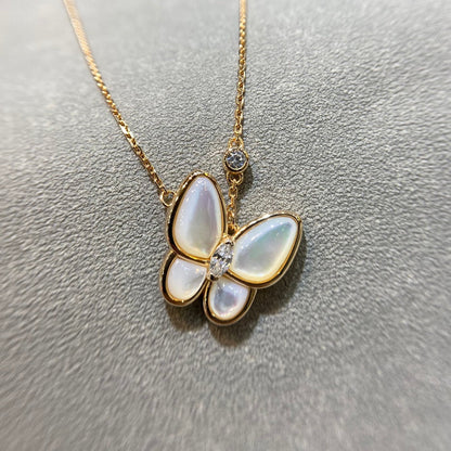 [Clover Jewelery]BUTTERFLY MOP DIAMOND NECKLACE