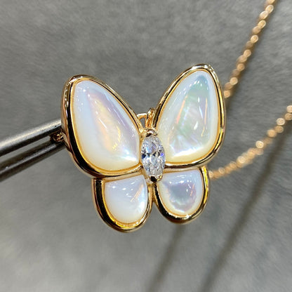 [Clover Jewelery]BUTTERFLY MOP DIAMOND NECKLACE