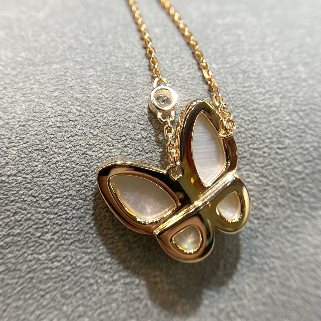 [Clover Jewelery]BUTTERFLY MOP DIAMOND NECKLACE