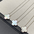 [CLOVER JEWELRY]クローバー ミディアム シルバーホワイトマザーオブパール ネックレス
