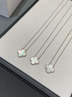 [CLOVER JEWELRY]クローバー ミディアム シルバーホワイトマザーオブパール ネックレス