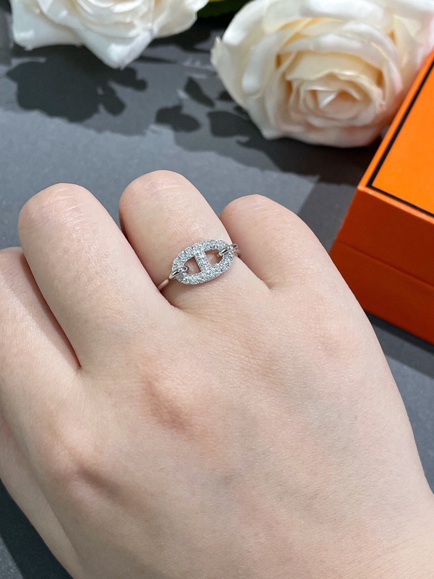 [Clover Jewellery]Runder kleiner Diamantring