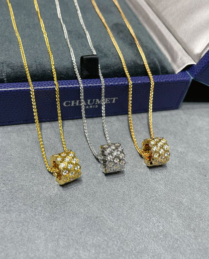 [Clover Jewelery]BEE LOVE DIAMOND PAVED 3 ROW NECKLACE