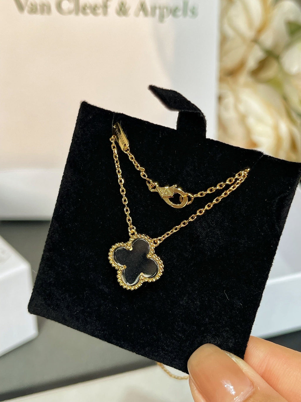 [Clover Jewelry]CLOVER BERGKRISTALL ROSÉGOLD HALSKEТTЕ