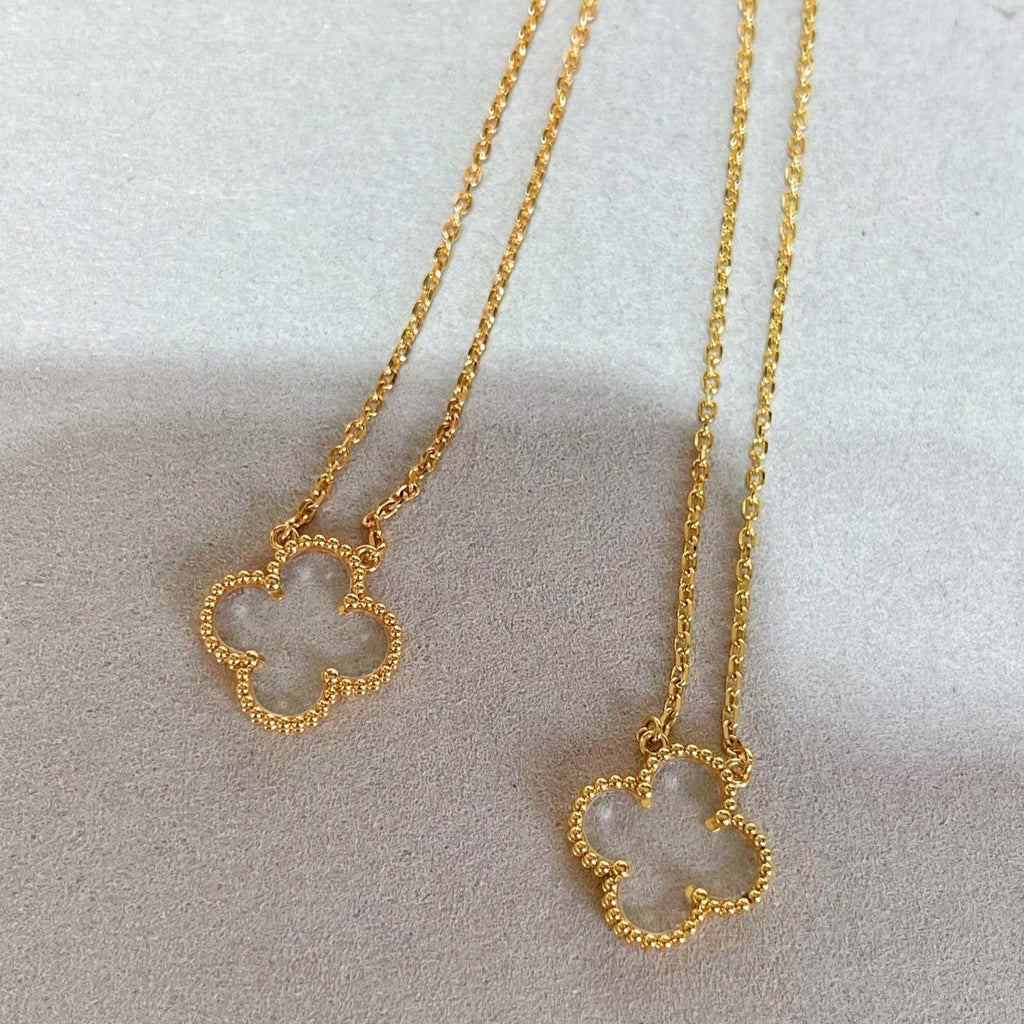 [Clover Jewelry]CLOVER BERGKRISTALL ROSÉGOLD HALSKEТTЕ