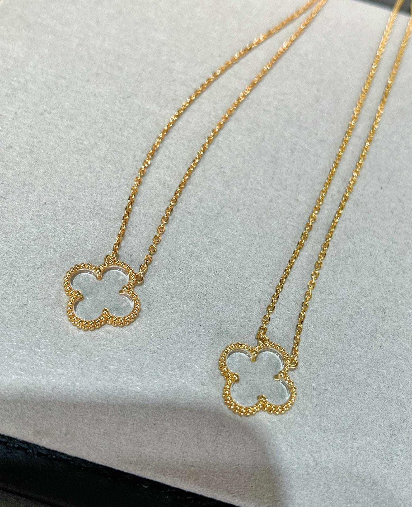[Clover Jewelry]CLOVER BERGKRISTALL ROSÉGOLD HALSKEТTЕ