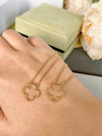 [Clover Jewelry]CLOVER BERGKRISTALL ROSÉGOLD HALSKEТTЕ