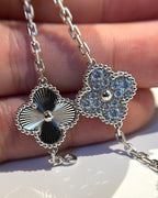 [Clover Jewelry]CLOVER 5 MOTIF SILVER DIAMOND BRACELET