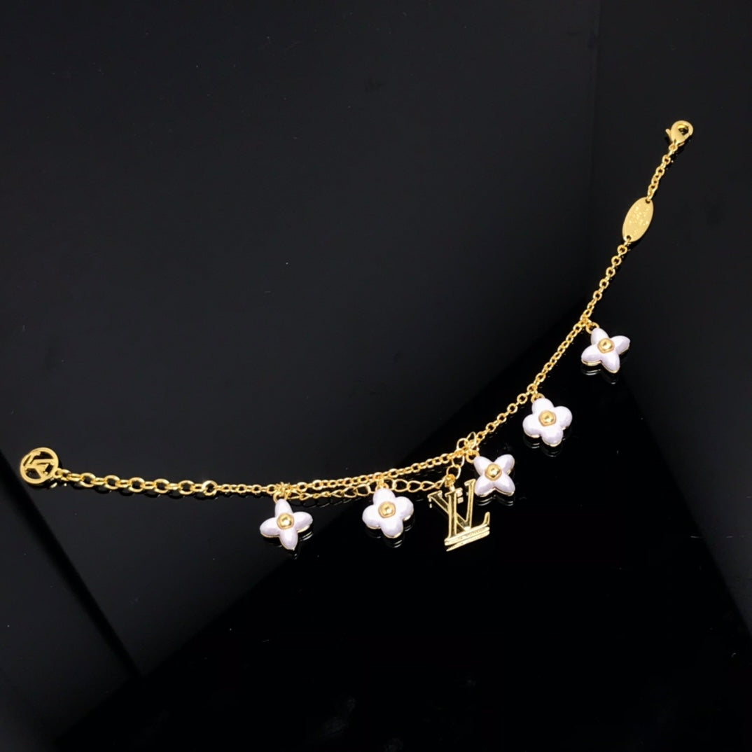 [Clover Jewelery]LOGO 6 MOTIF STAR AND SUN GOLD BRACELET