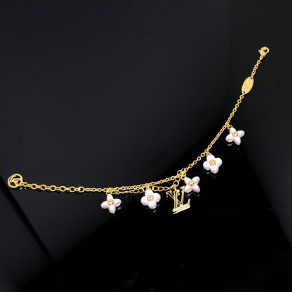 [Clover Jewelery]LOGO 6 MOTIF STAR AND SUN GOLD BRACELET
