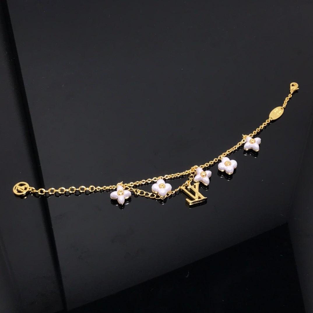 [Clover Jewelery]LOGO 6 MOTIF STAR AND SUN GOLD BRACELET