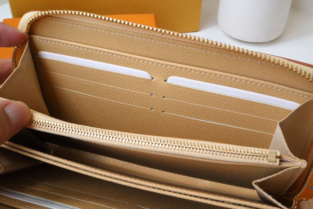 CLEMENCE WALLET 19.5 WHITE PINK MONOGRAM CANVAS