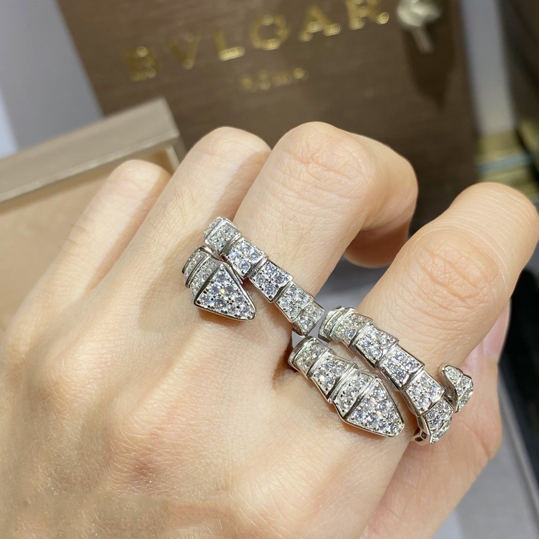 [Clover Jewelry]SERPENTI RING SILVER DIAMOND PAVED