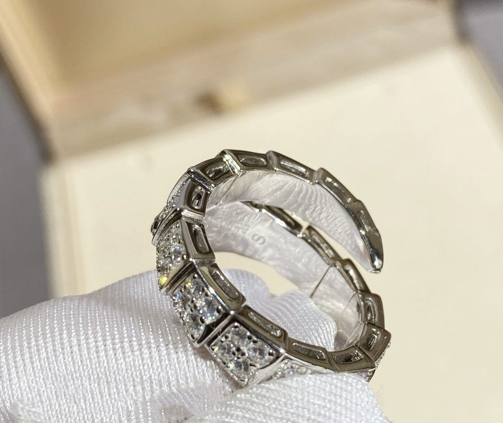 [Clover Jewelry]SERPENTI RING SILVER DIAMOND PAVED
