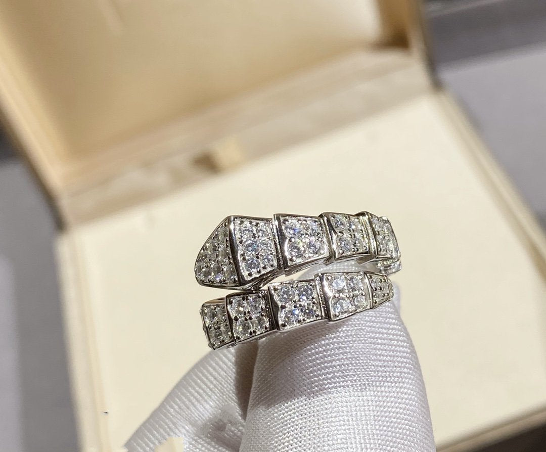 [Clover Jewelry]SERPENTI RING SILVER DIAMOND PAVED