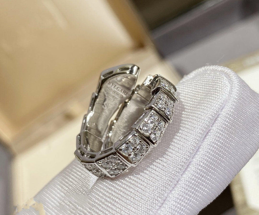 [Clover Jewelry]SERPENTI RING SILVER DIAMOND PAVED