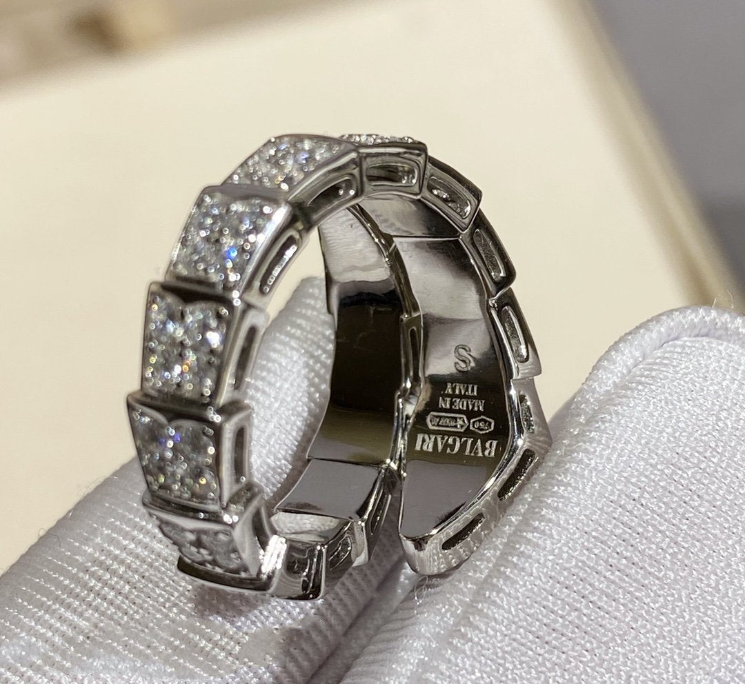 [Clover Jewelry]SERPENTI RING SILVER DIAMOND PAVED