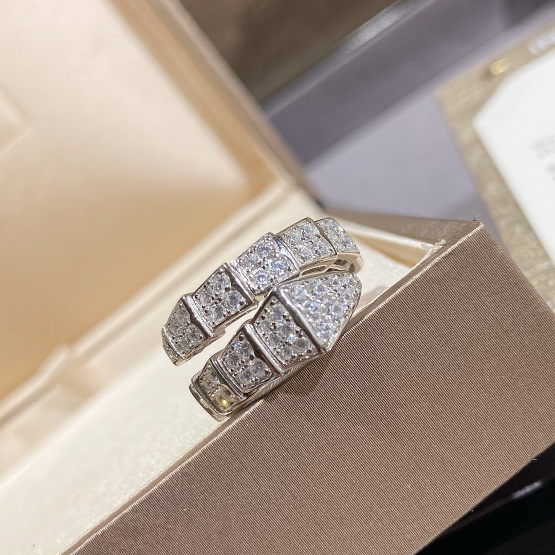 [Clover Jewelry]SERPENTI RING SILVER DIAMOND PAVED
