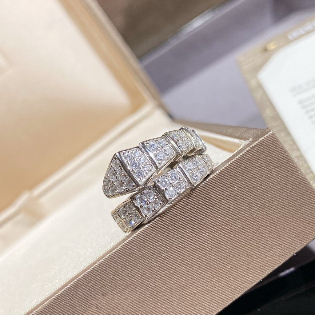 [Clover Jewelry]SERPENTI RING SILVER DIAMOND PAVED