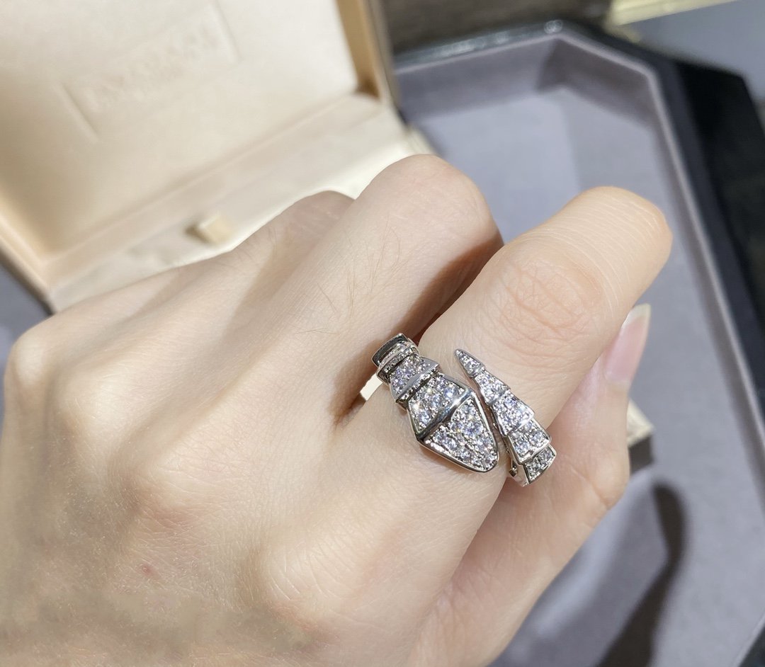 [Clover Jewelry]SERPENTI LARGE RING SILVER DIAMOND PAVED
