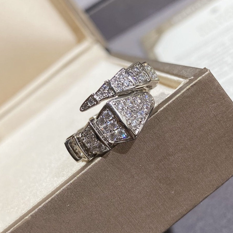 [Clover Jewelry]SERPENTI LARGE RING SILVER DIAMOND PAVED