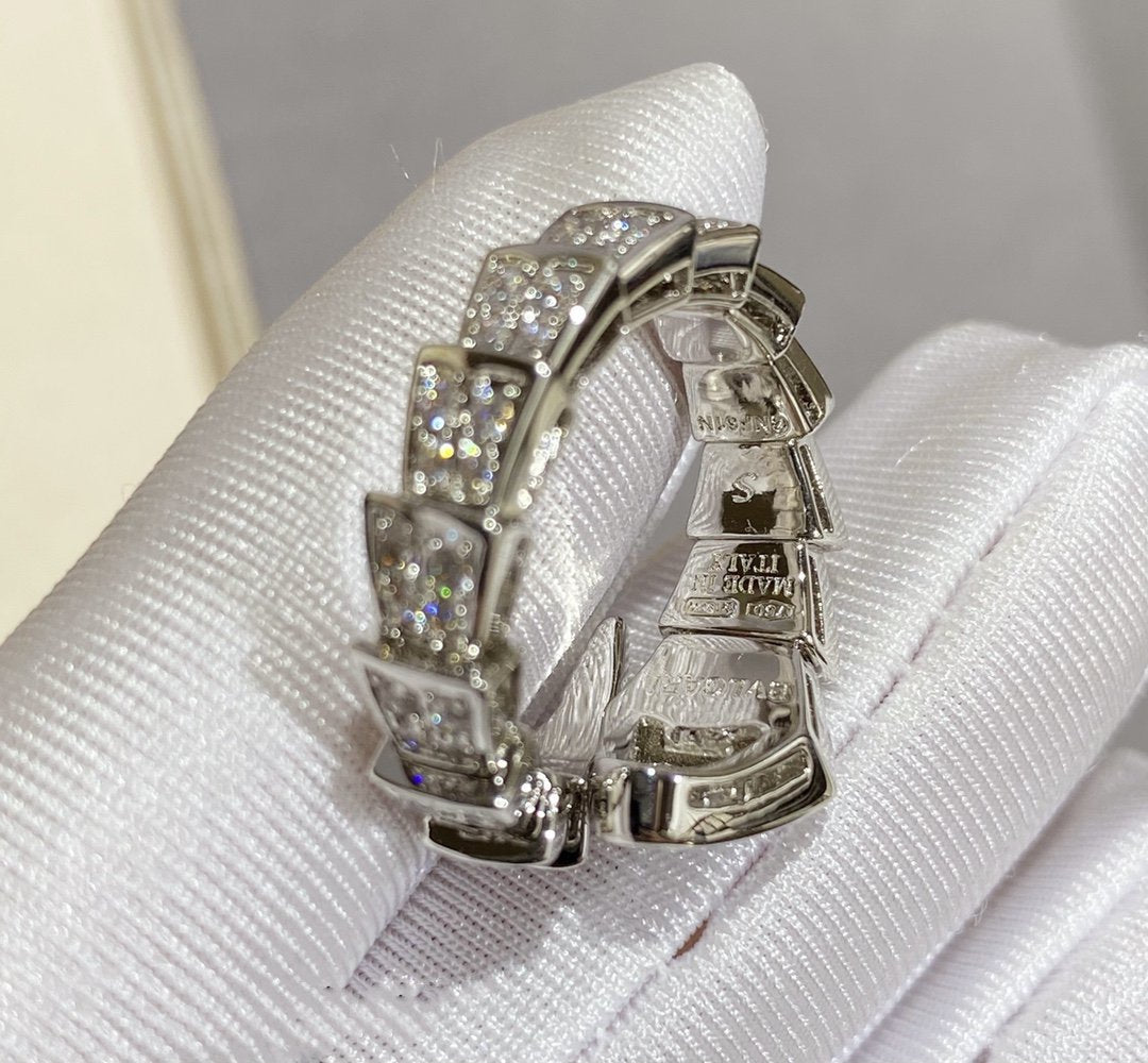 [Clover Jewelry]SERPENTI LARGE RING SILVER DIAMOND PAVED