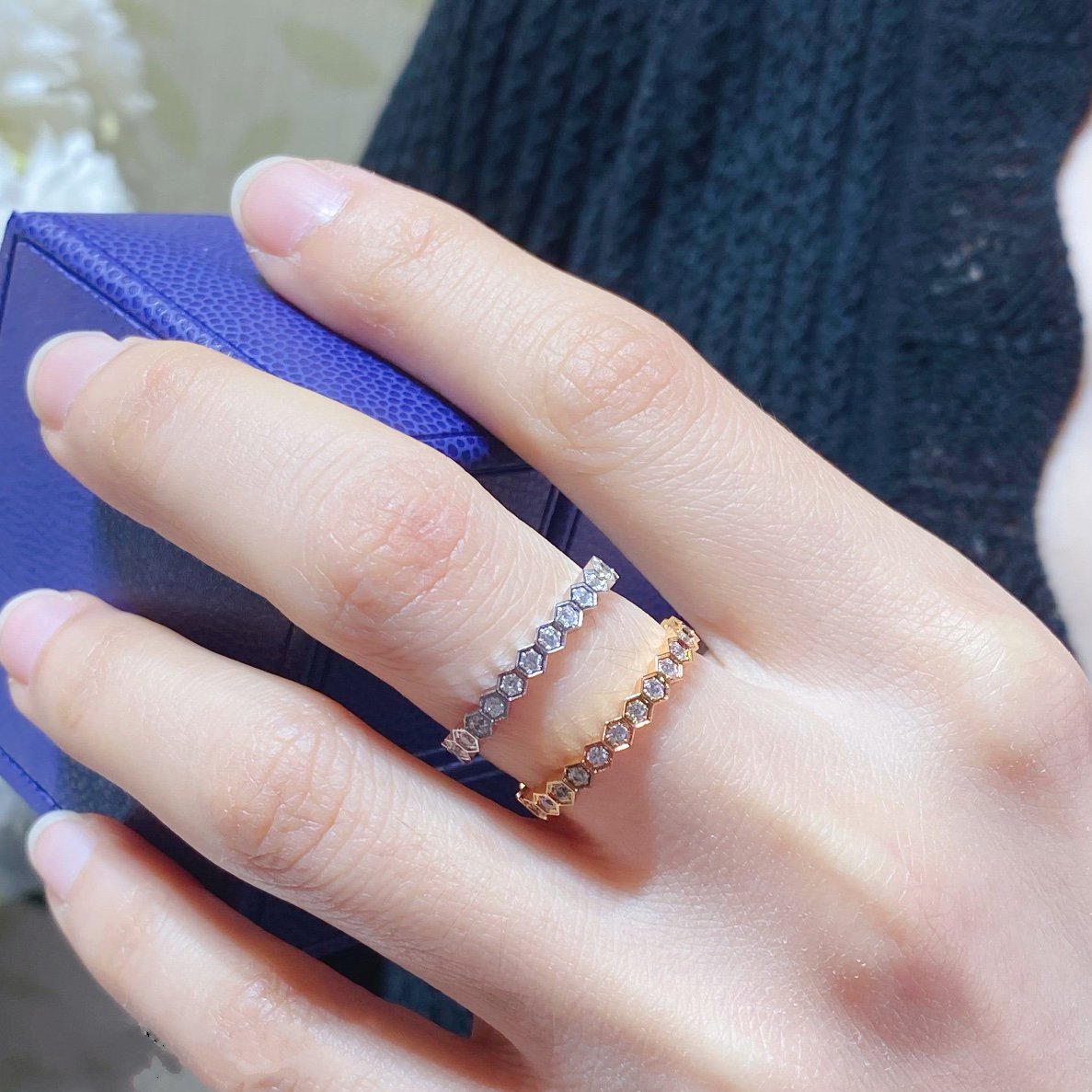 [Clover Jewelry]BEE LOVE DIAMOND PAVED SMALL RING