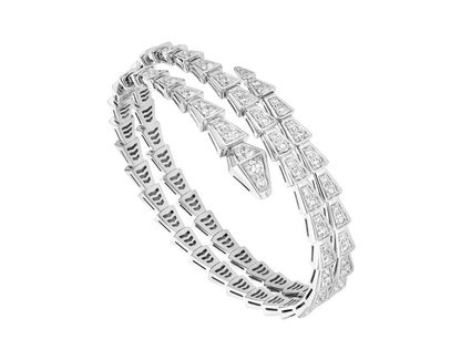 [Clover Jewellery]SERPENTI ARMBAND SILBER DIAMANT DOPPELREIHIG