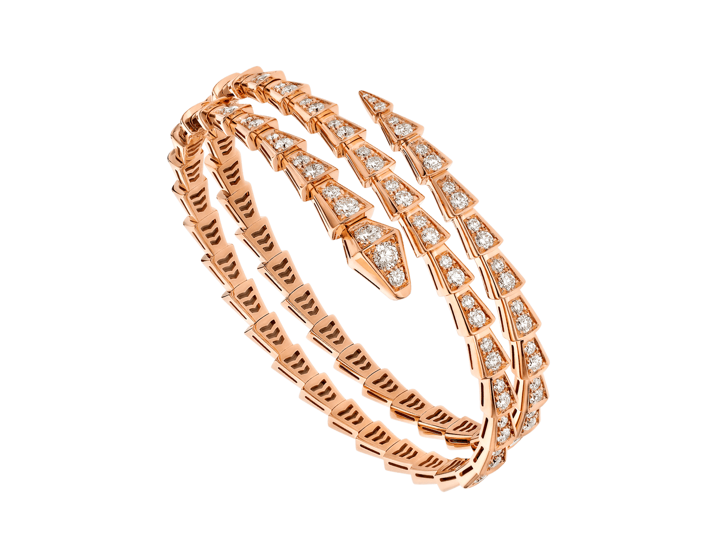[Clover Jewellery]SERPENTI ARMBAND ROTGOLD DIAMANT DOPPELREIHIG