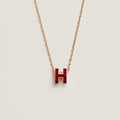 [Clover Jewelry]HM CLIC RED ENAMEL GOLD HALSKETTE