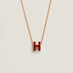 [Clover Jewelry]HM CLIC RED ENAMEL GOLD HALSKETTE
