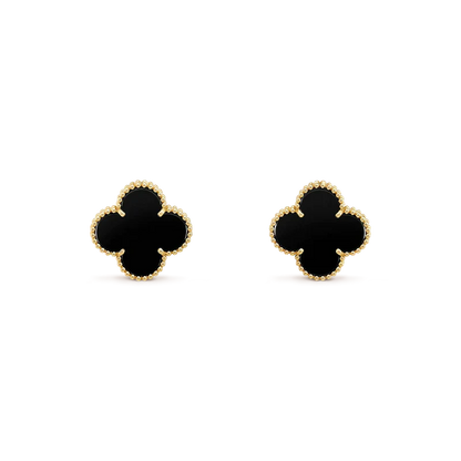 [Clover Jewelery]CLOVER MEDIUM 1 MOTIFS  ONYX STUD EARRINGS