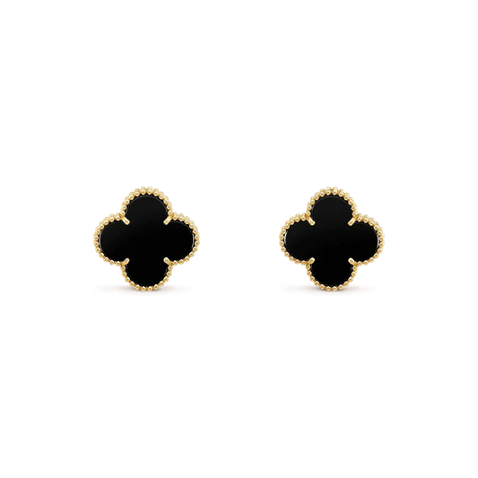 [Clover Jewelery]CLOVER MEDIUM 1 MOTIFS  ONYX STUD EARRINGS