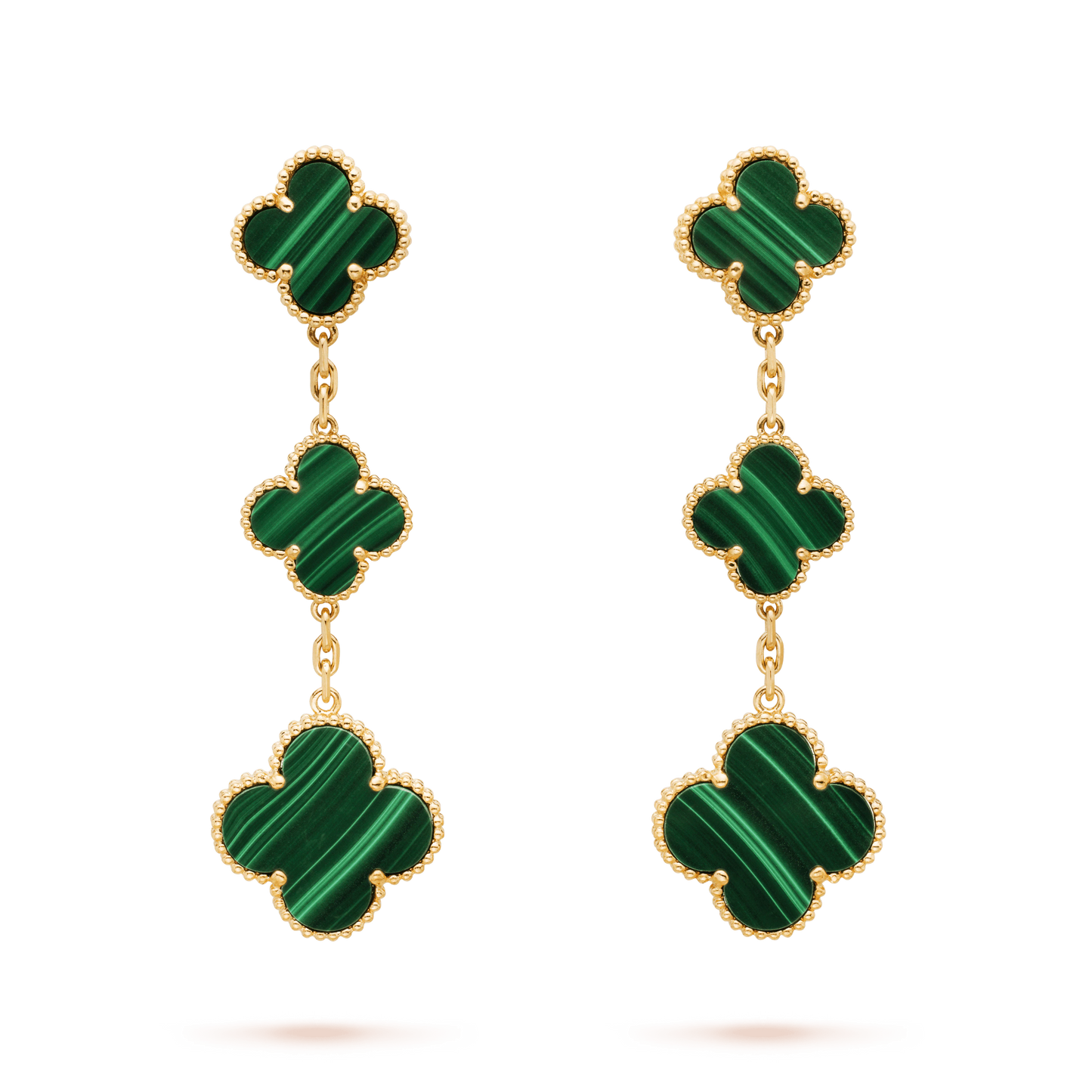 [Clover Jewelery]CLOVER MALACHITE 3 MOTIFS GOLD