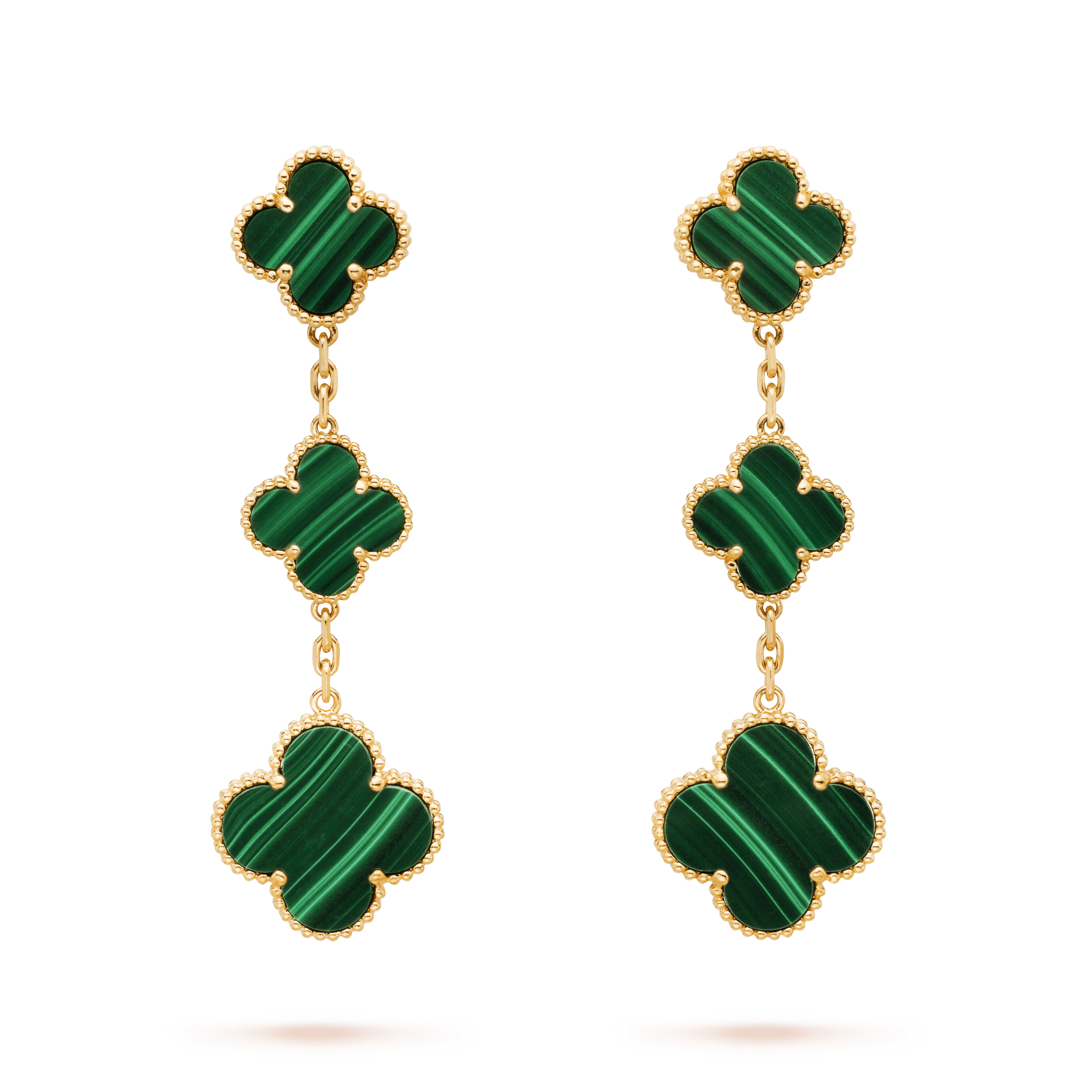 [Clover Jewelry]CLOVER MALACHIT 3 MOTIVE GOLD