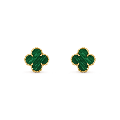 [Clover Jewelery]CLOVER MEDIUM 1 MOTIFS MALACHITE  EARRINGS