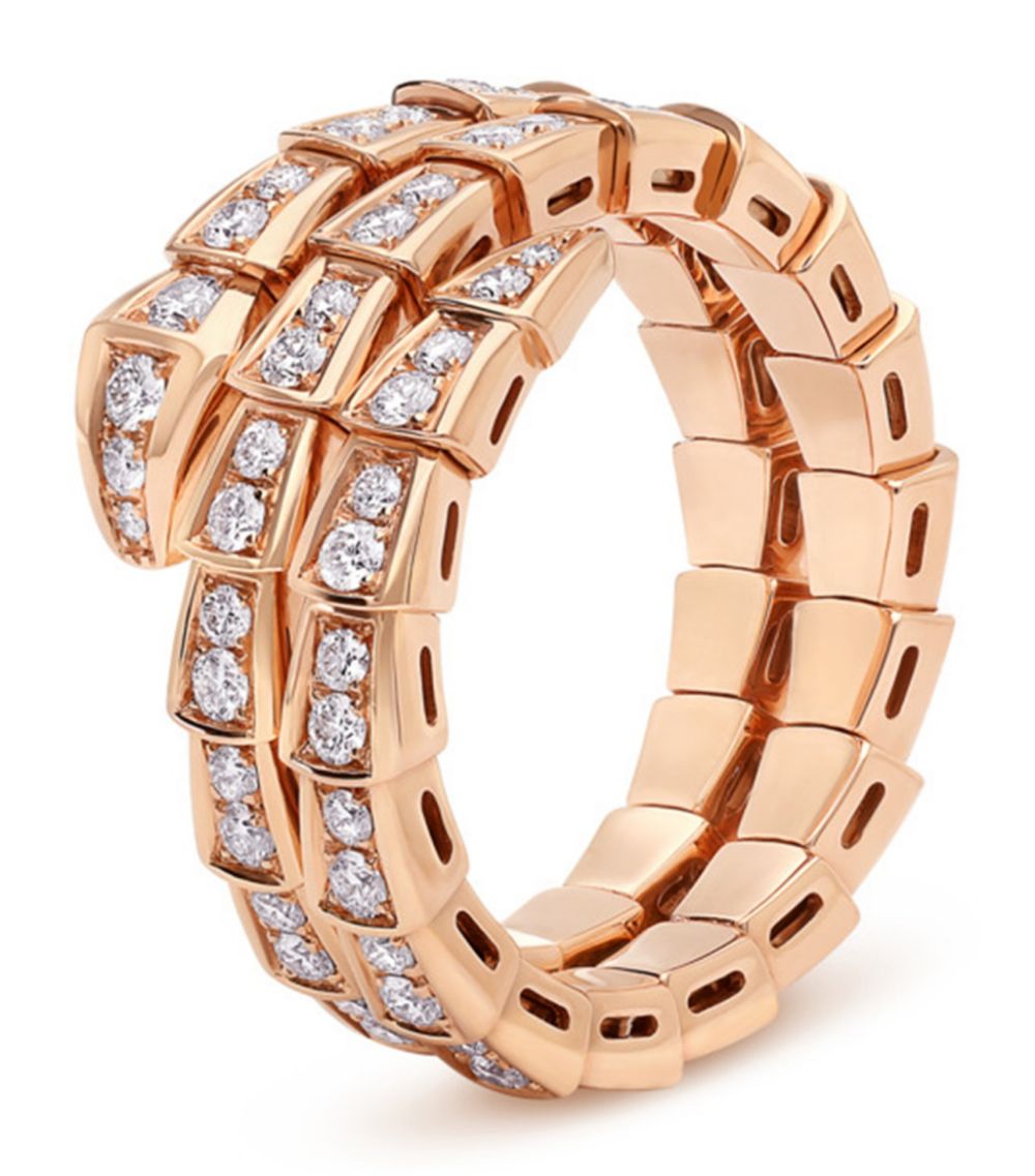 [Clover Jewellery]SERPENTI RING ROTGOLD DIAMANT DOPPELREIHIG