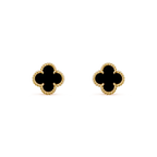 [Clover Jewelry]CLOVER MINI 9.5MM BLACK MOP EARRINGS