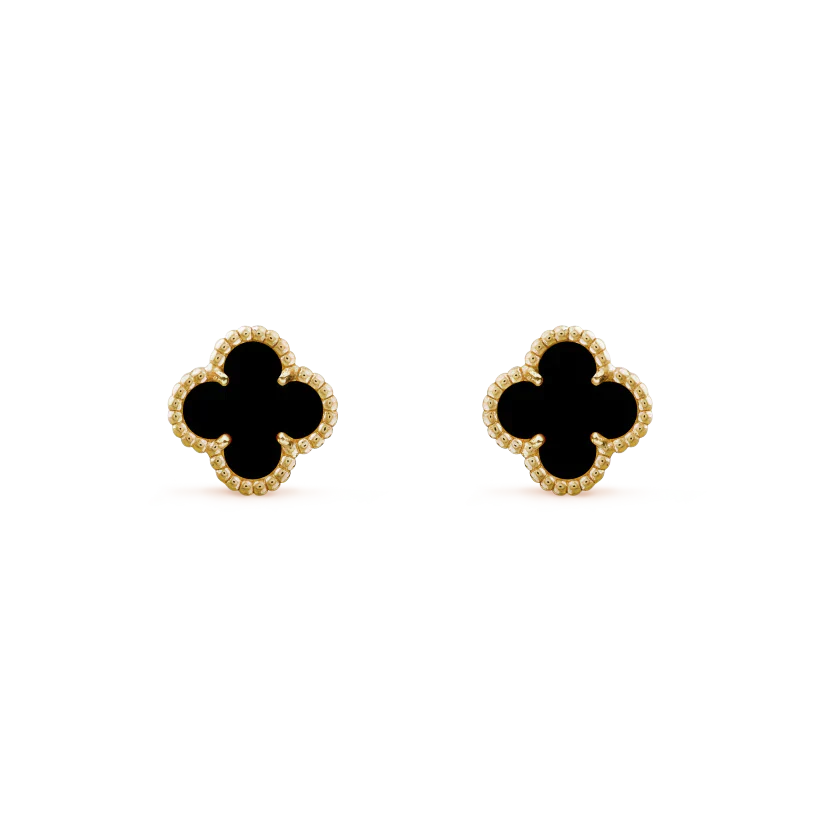 [Clover Jewelry]CLOVER MINI 9,5 MM SCHWARZE MOP-OHRRINGE