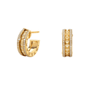 [Clover Jewelry]ZERO 1 ROCK GOLD EARRINGS WITH STUDDED SPIRAL AND PAVED DIAMONDS