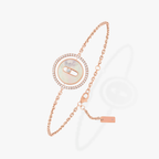 [Clover Jewelry]LUCKY MOVE WHITE MOTHER OF PEARL PINK GOLD DIAMOND BRACELET